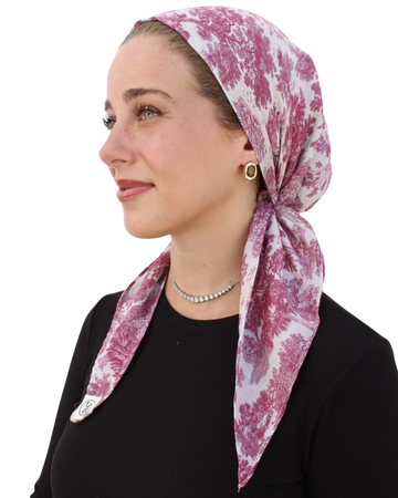 Scarf Bar Burgundy Toile Square Scarf Myselflingerie.com